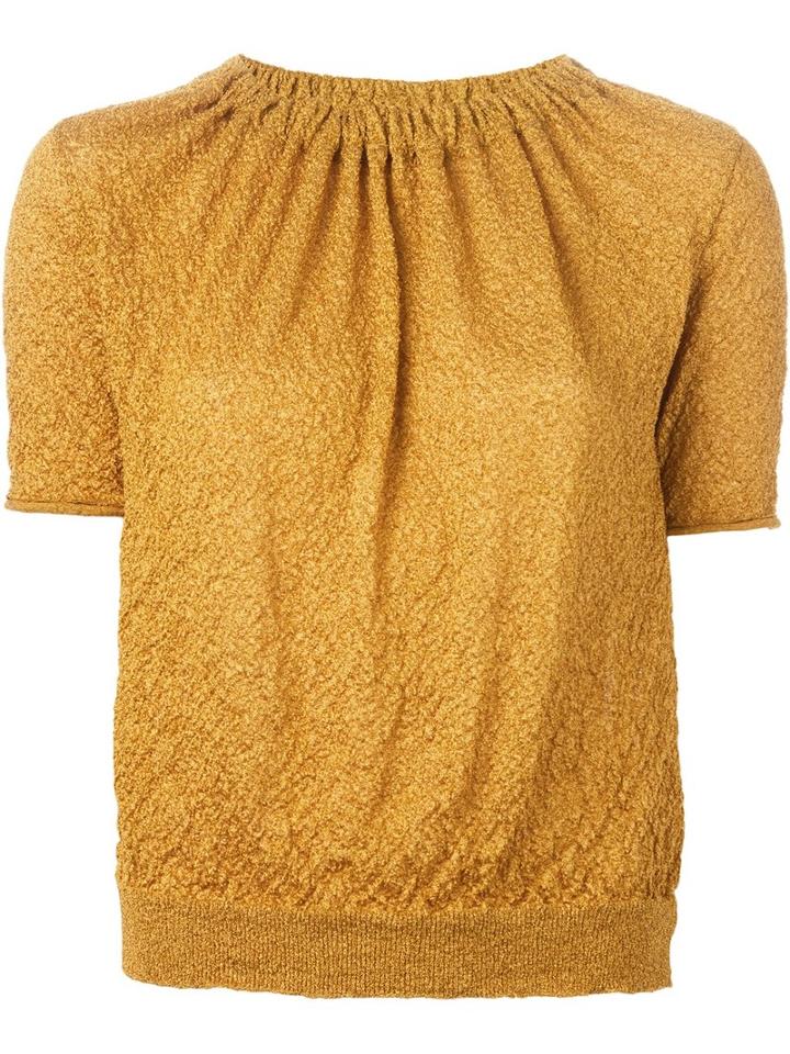 Lanvin Creased Top, Women's, Size: Medium, Yellow/orange, Polyester