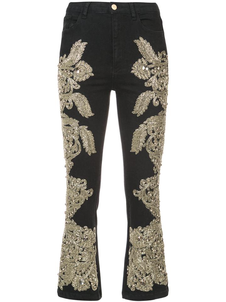 Amen Sequin Embellished Jeans - Black