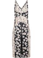 Proenza Schouler Silk Floral Dress With Hook And Eye Fasteners - Black