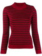 Saint Laurent Striped Knitted Jumper - Red