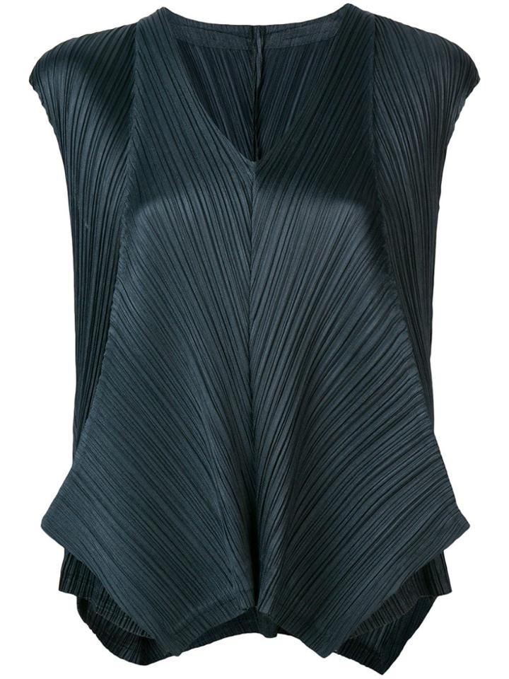 Pleats Please By Issey Miyake V-neck Blouse - Green