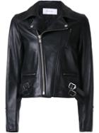 Le Ciel Bleu 'lamb Leather Riders' Jacket, Women's, Size: 38, Black, Sheep Skin/shearling