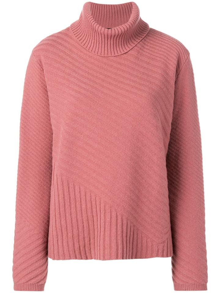 Roberto Collina Ribbed Turtleneck Jumper - Pink