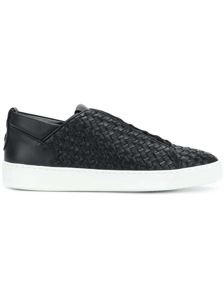 Alexander Smith Woven Lace-up Sneakers - Black