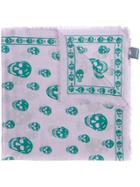 Alexander Mcqueen Frayed Skull Scarf - Pink & Purple
