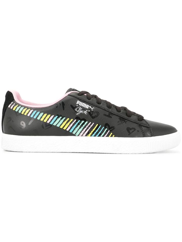 Puma Paneled Low Top Trainers - Black