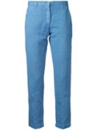 Massimo Alba - Cropped Trousers - Women - Cotton/linen/flax - 40, Blue, Cotton/linen/flax