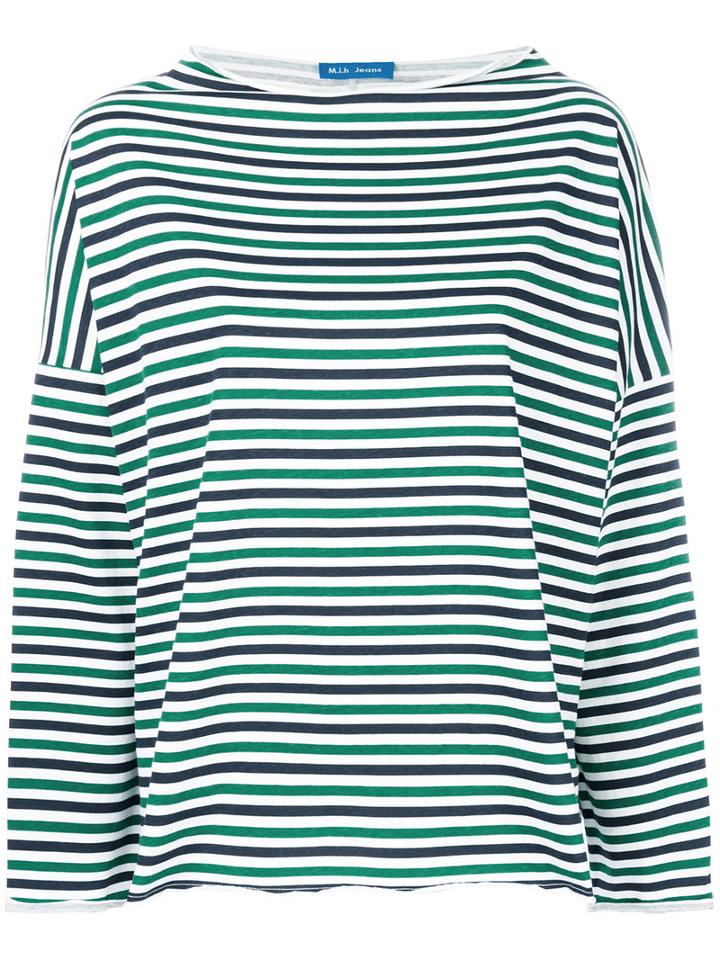 Mih Jeans - Extra Striped Top - Women - Cotton - Xs, Green, Cotton