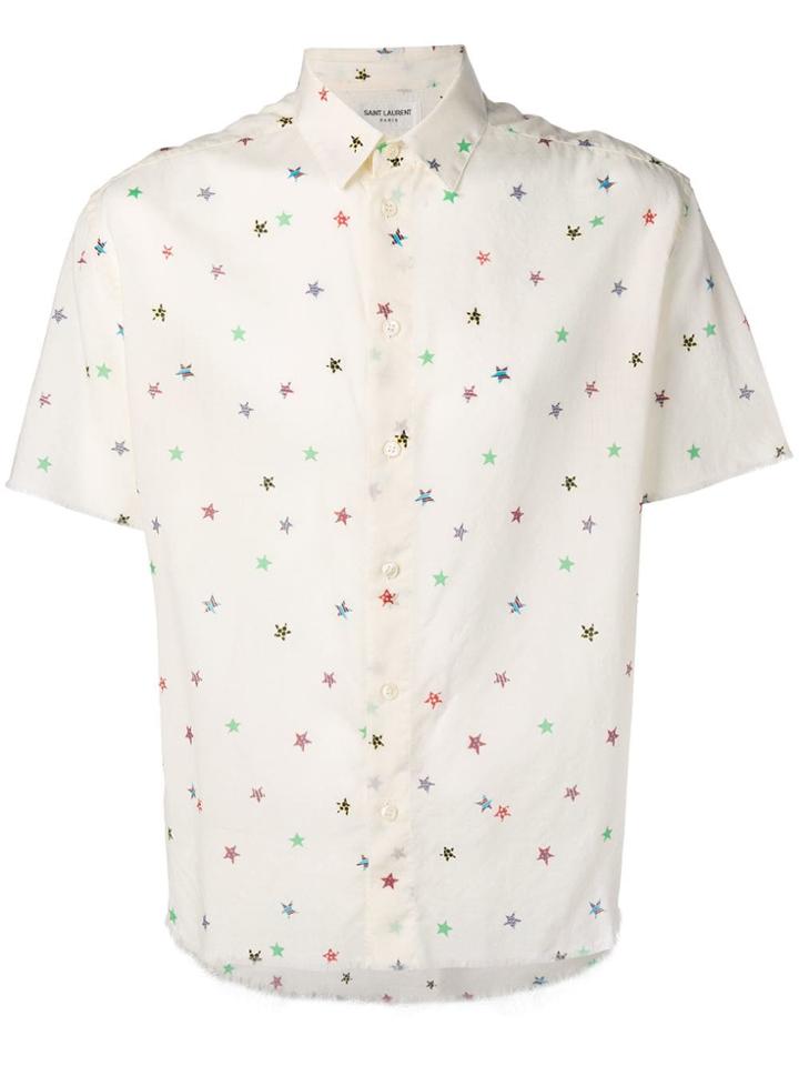 Saint Laurent Muslin Star Print Shirt - Neutrals