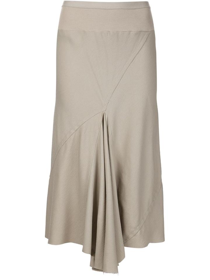 Rick Owens Draped Midi Skirt, Women's, Size: 42, Nude/neutrals, Viscose/spandex/elastane