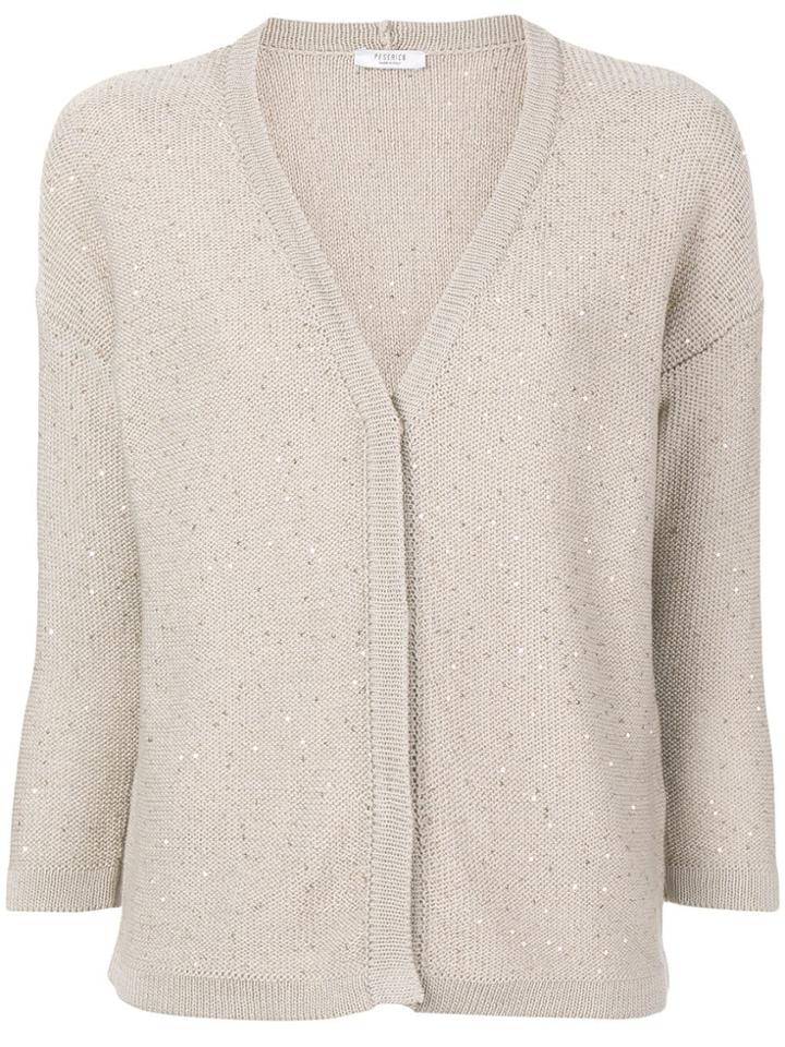 Peserico Sequin Detailed Cardigan - Neutrals