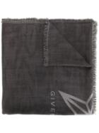 Givenchy Star Print Scarf, Women's, Grey, Silk/wool