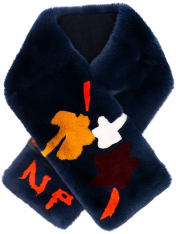 N.peal Monogram Scarf - Blue