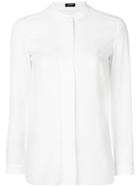 Jil Sander Navy Band Collar Shirt - White