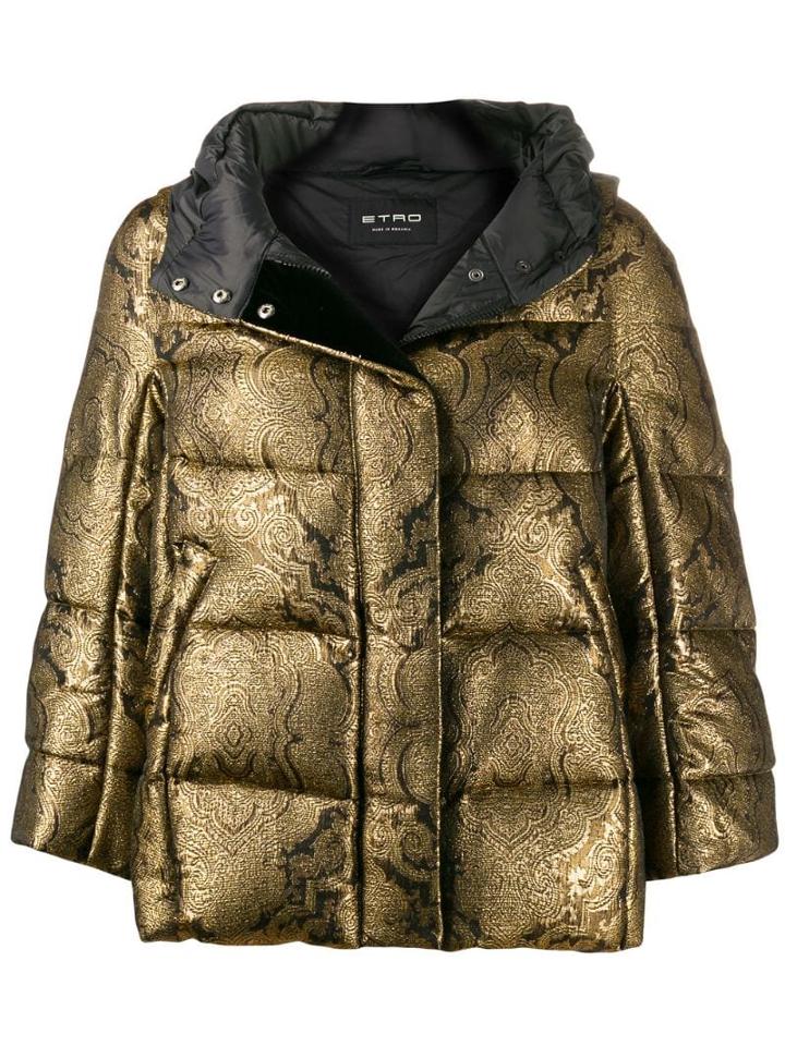 Etro Paisley Padded Hooded Jacket - Gold