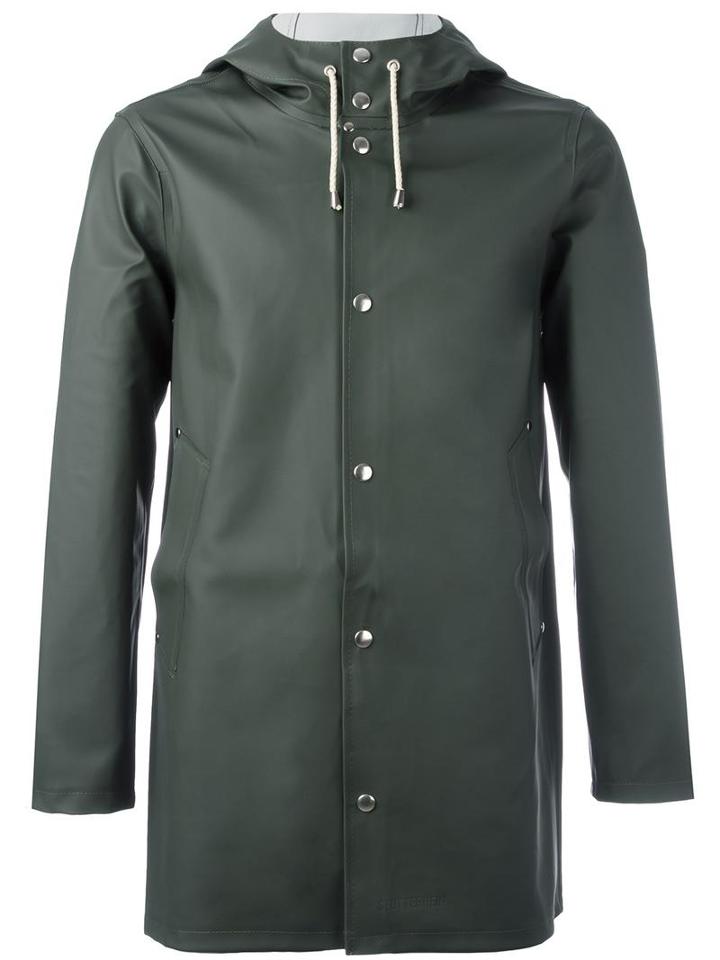 Stutterheim 'stockholm' Raincoat, Adult Unisex, Size: Medium, Green, Cotton/polyester/pvc
