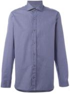 Z Zegna Checked Shirt, Men's, Size: 42, Blue, Cotton