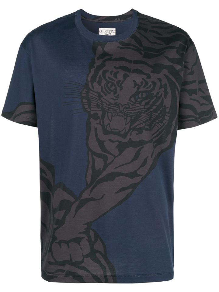 Valentino Tiger Print T-shirt - Blue