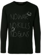 Roarguns Slogan Print Top - Black