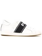 Philippe Model Contrast Stripe Sneakers, Men's, Size: 43, White, Leather/cotton/rubber