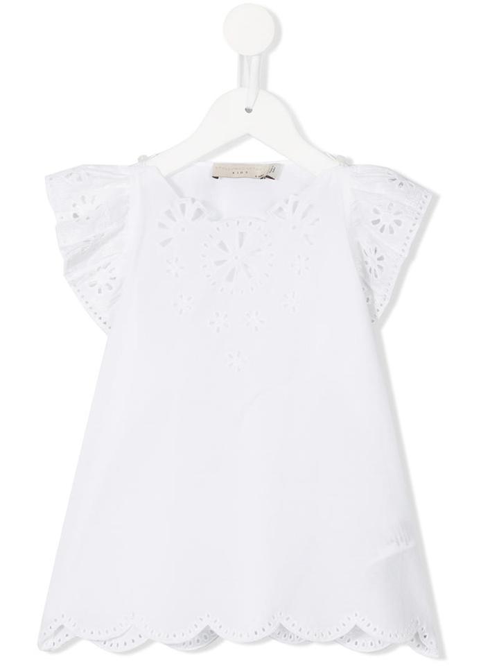 Stella Mccartney Kids Broderie Anglaise Trim T-shirt, Size: 6 Yrs, White