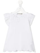 Stella Mccartney Kids Broderie Anglaise Trim T-shirt, Size: 6 Yrs, White