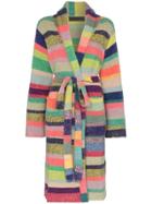 The Elder Statesman Stripe Belted Cashmere Cardigan - Multicolour