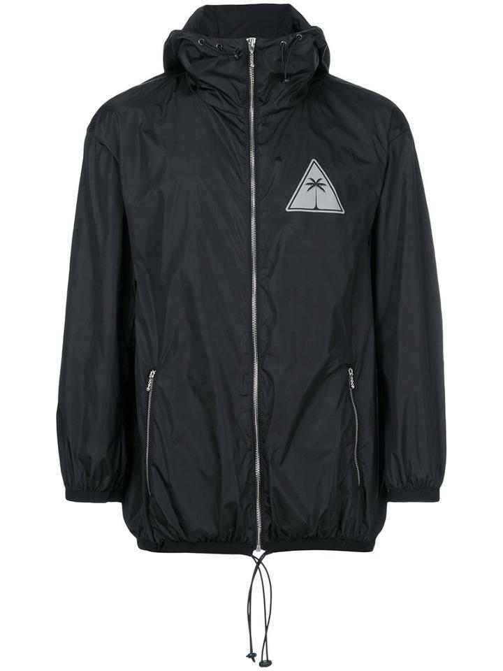 Palm Angels - Logo Print Windbreaker Jacket - Men - Cotton/polyamide - M, Black, Cotton/polyamide