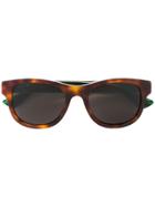 Gucci Eyewear Web Detail Tortoiseshell Sunglasses - Green
