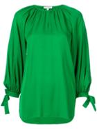Layeur Long-sleeve Flared Blouse - Green