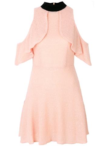 Blanchett Dame Cold Shoulder Dress - Pink & Purple