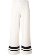 Max Mara Striped Cropped Trousers, Women's, Size: Medium, Nude/neutrals, Polyester/viscose