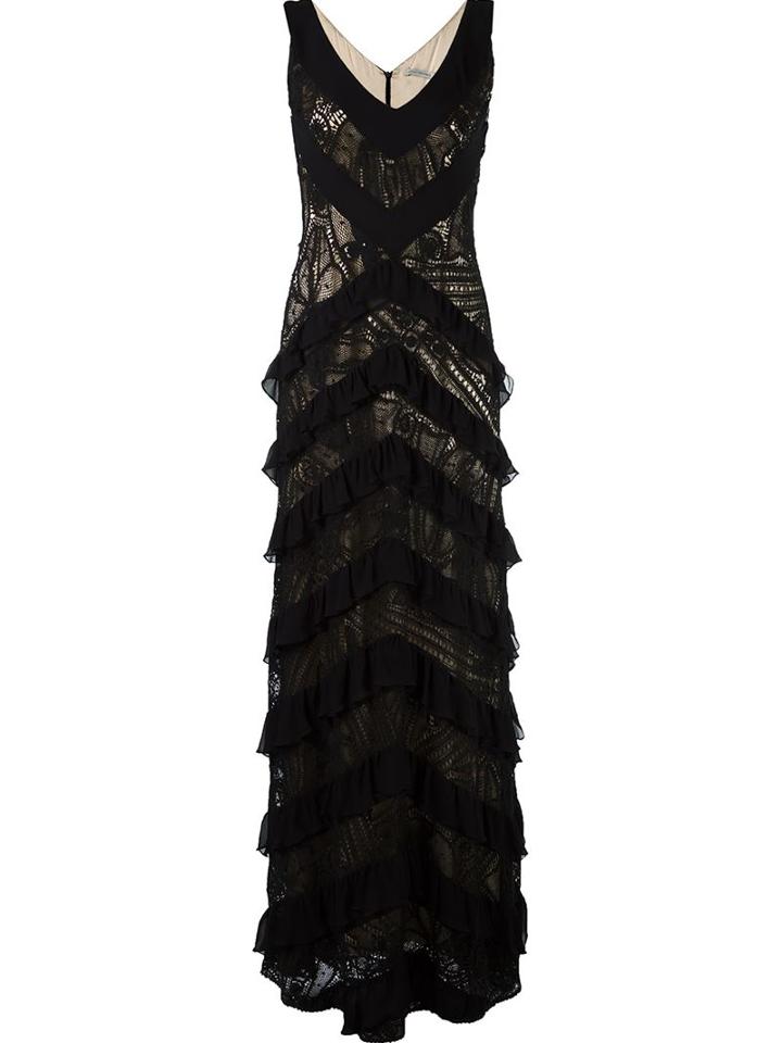 Martha Medeiros Lace Applique Maxi Dress