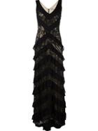 Martha Medeiros Lace Applique Maxi Dress