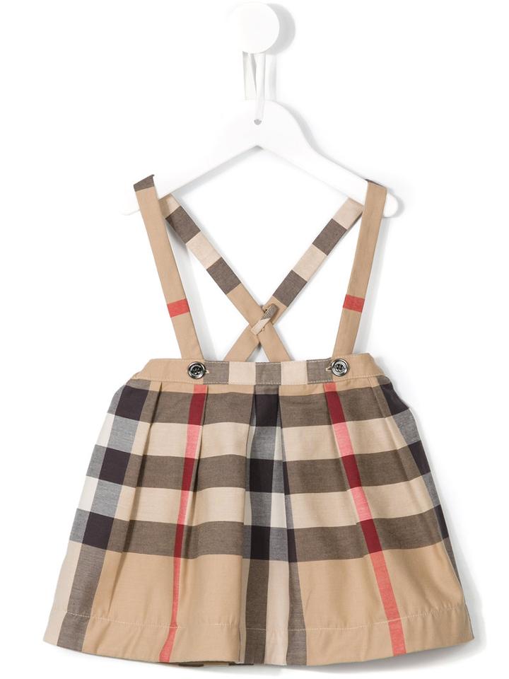 Burberry Kids Dungaree Skirt, Toddler, Size: 18 Mth, Nude/neutrals