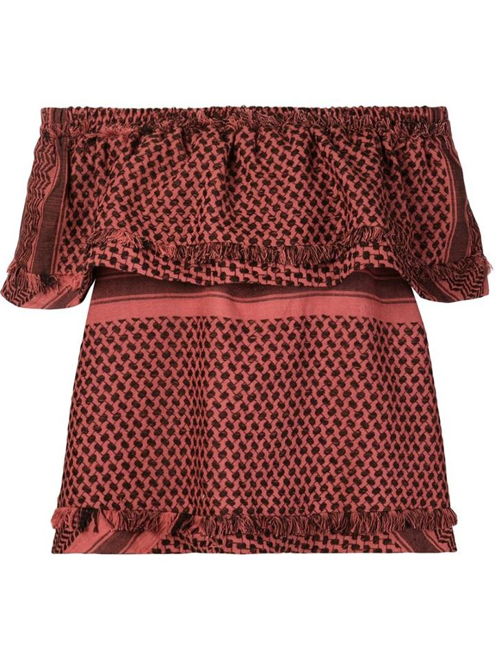 Cecilie Copenhagen Off-shoulder Blouse, Women's, Size: 2, Red, Cotton