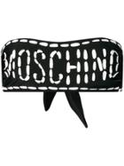 Moschino Stippled Logo Bikini Top - Black