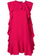 Red Valentino Ruffle Shift Dress - Pink
