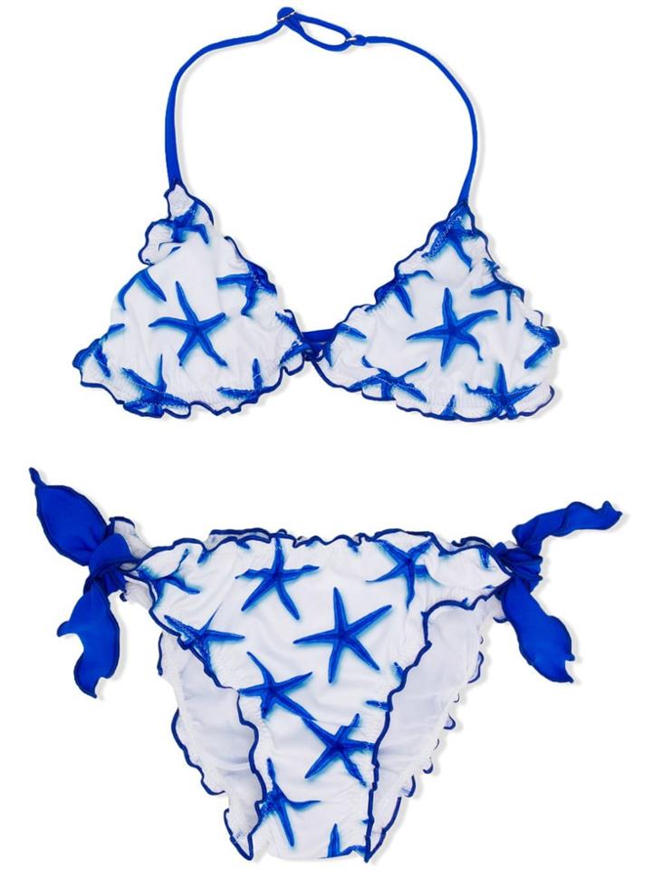 Mc2 Saint Barth Kids Teen Starfish Pritn Bikini - White