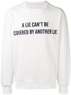 Juun.j 'a Lie' Print Sweatshirt, Men's, Size: 46, White, Cotton