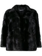 Simonetta Ravizza Cropped Sleeve Fur Jacket - Black