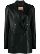 Yves Salomon Double-breasted Leather Jacket - Black