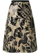 Odeeh Floral Print A-line Skirt - Nude & Neutrals