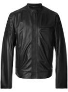Dolce & Gabbana Band Collar Leather Jacket - Black