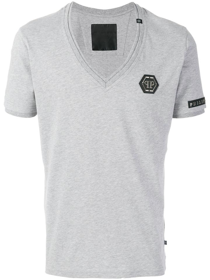Philipp Plein Basic One V-neck T-shirt - Grey