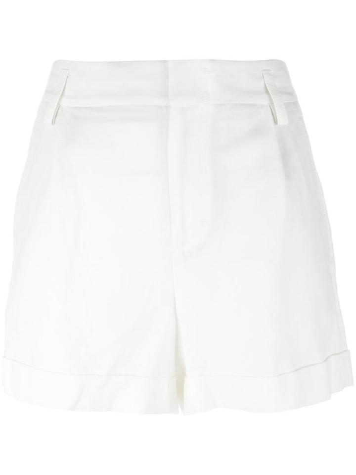 Vince High-waisted Shorts, Women's, Size: 10, White, Cotton/linen/flax/lyocell