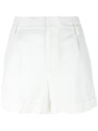 Vince High-waisted Shorts, Women's, Size: 10, White, Cotton/linen/flax/lyocell