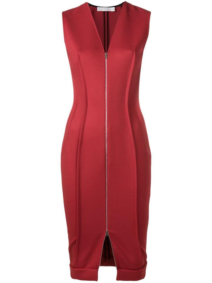 Victoria Beckham Zipped Front Dress - Red