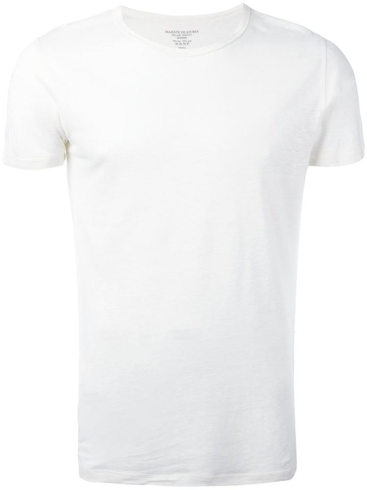 Majestic Filatures Round Neck T-shirt, Men's, Size: Xxl, Nude/neutrals, Silk/linen/flax