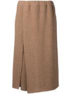 Osakentaro High Waisted Skirt-like Pants - Brown